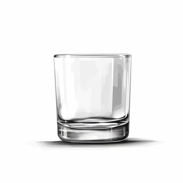 Minimalist Glass Illustration On White Background