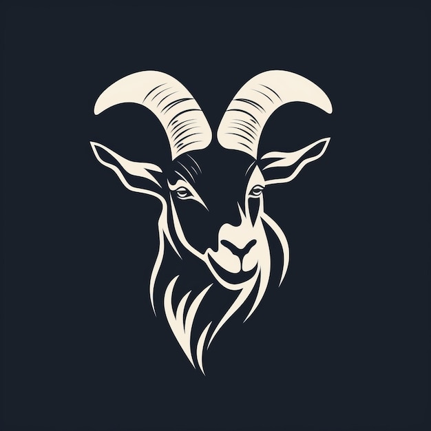 Minimalist Goat Logo With Strong Facial Expression