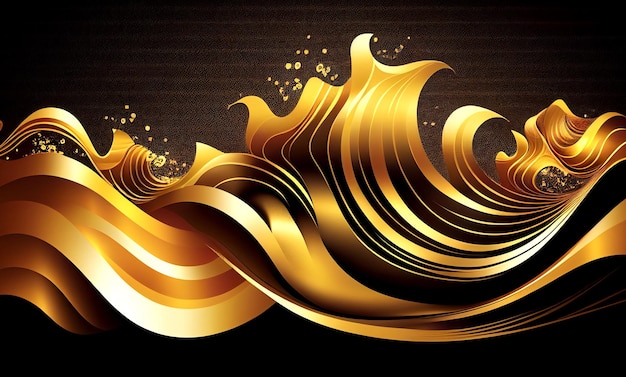 Minimalist Gold Wave Background