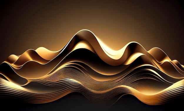 Minimalist Gold Wave Background