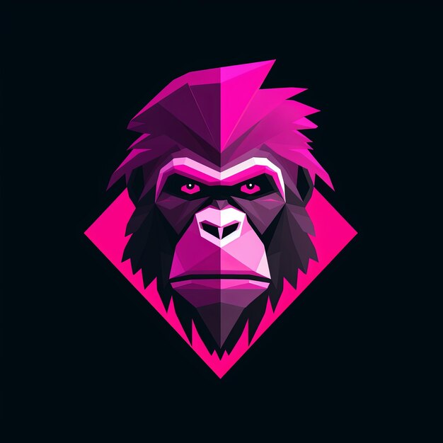 Foto logo del gorilla minimalista con un design pulito