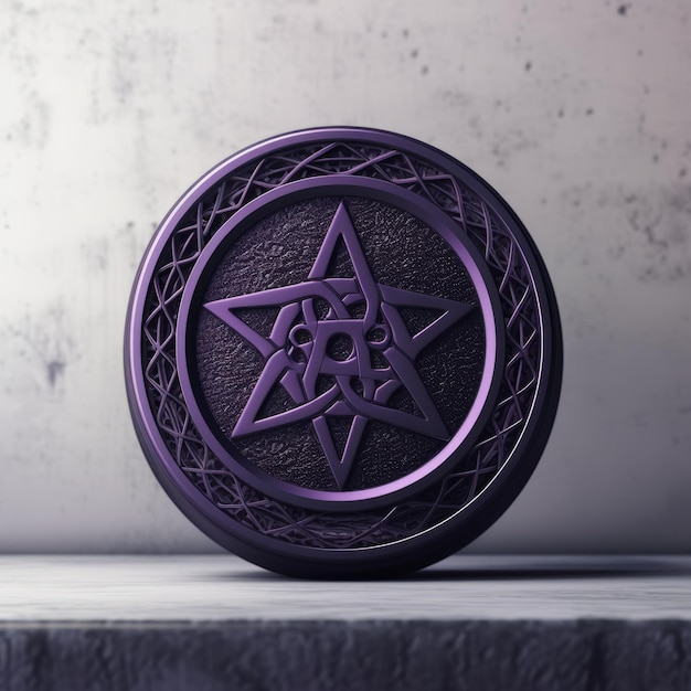 Minimalist Gothic Pentacles Speaker In Dark Purple And Black