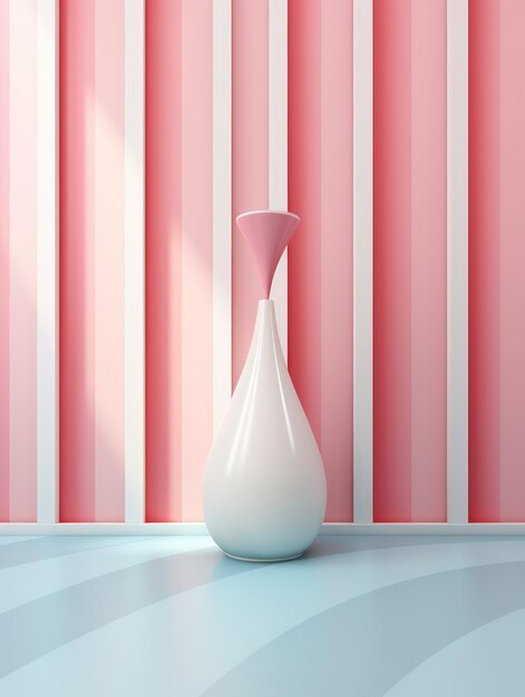 Minimalist Graphic Art Design in Pastel Colors AI Generated 3D Image