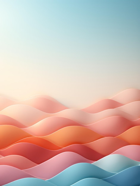 Minimalist Graphic Art Design in Pastel Colors AI Generated 3D Image