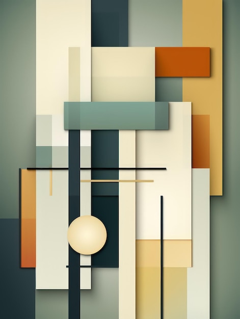 Minimalist Graphic Art Design in Pastel Colors AI Generated 3D Image