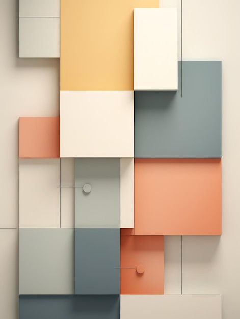 Minimalist Graphic Art Design in Pastel Colors AI Generated 3D Image