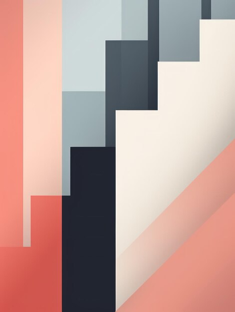 Minimalist Graphic Art Design in Pastel Colors AI Generated 3D Image