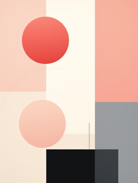 Minimalist Graphic Art Design in Pastel Colors AI Generated 3D Image