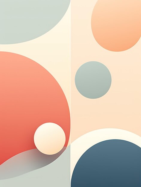 Minimalist Graphic Art Design in Pastel Colors AI Generated 3D Image