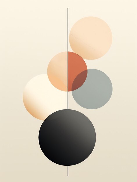 Minimalist Graphic Art Design in Pastel Colors AI Generated 3D Image