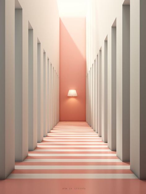 Minimalist Graphic Art Design in Pastel Colors AI Generated 3D Image