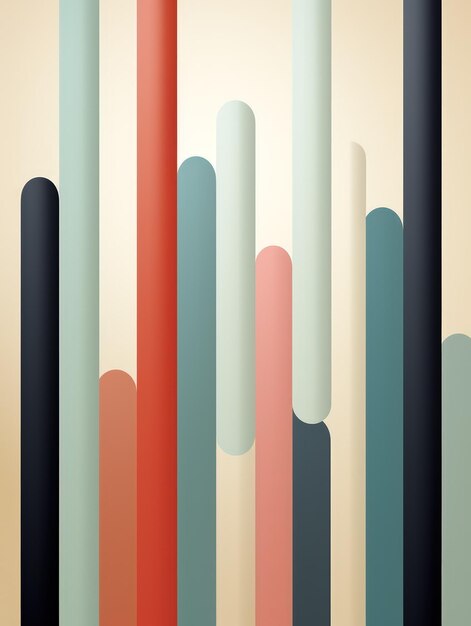 Minimalist Graphic Art Design in Pastel Colors AI Generated 3D Image