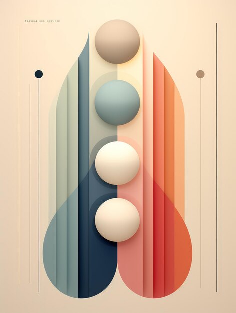 Minimalist Graphic Art Design in Pastel Colors AI Generated 3D Image