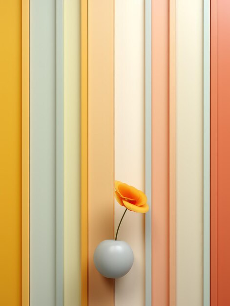 Minimalist Graphic Art Design in Pastel Colors AI Generated 3D Image