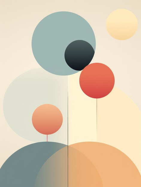 Minimalist Graphic Art Design in Pastel Colors AI Generated 3D Image