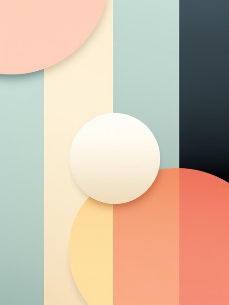 Minimalist Graphic Art Design in Pastel Colors AI Generated 3D Image