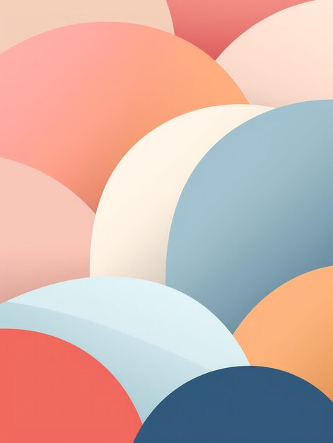 Minimalist Graphic Art Design in Pastel Colors AI Generated 3D Image