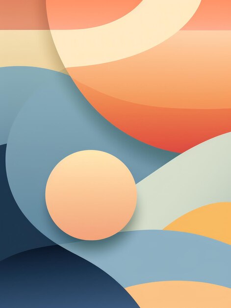 Minimalist Graphic Art Design in Pastel Colors AI Generated 3D Image