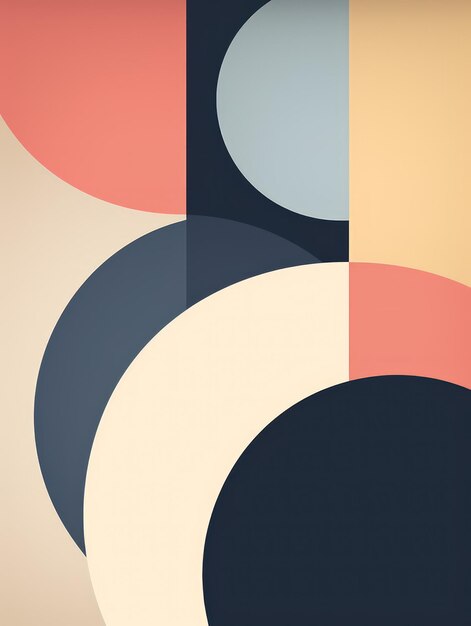 Minimalist Graphic Art Design in Pastel Colors AI Generated 3D Image