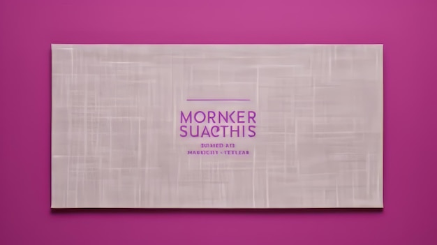 Foto disegno grafico minimalista monker suathits su superficie rosa con lettere viola