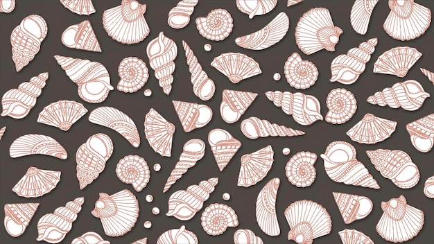 Photo minimalist graphic seashells background in plantstyle abstract nature background