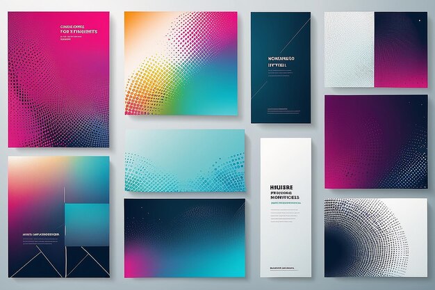 Minimalist Halftone Gradients Covers Design with Space for Text