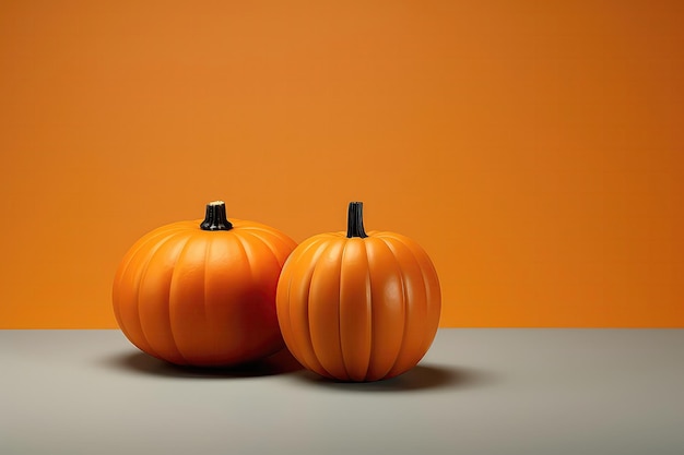 Minimalist halloween pumpkin and candy art