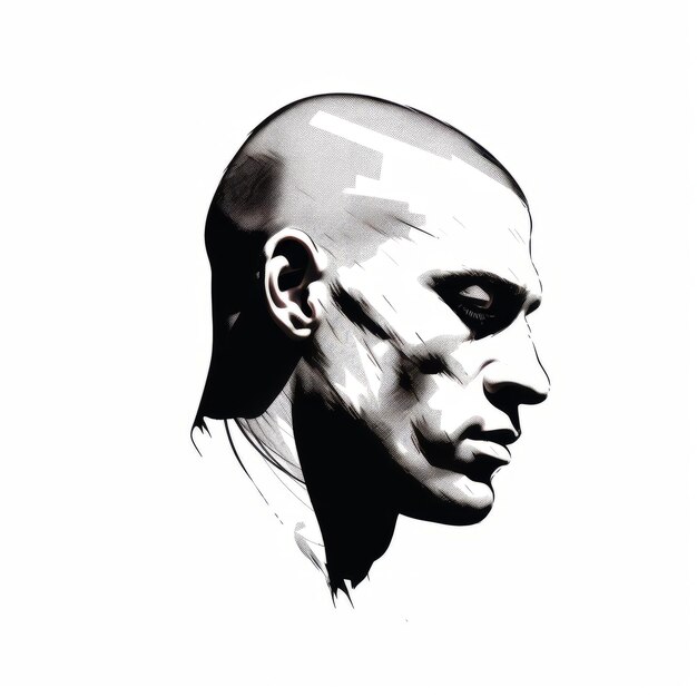 Photo minimalist handdrawn boxer head profile image