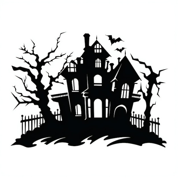 Premium AI Image | Minimalist Haunted House Design