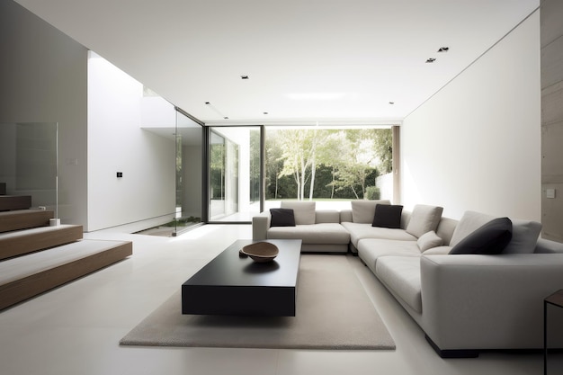 Minimalist home interior with sleek and contemporary furnishings