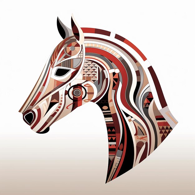 Minimalist horse illustration multicolor horse background