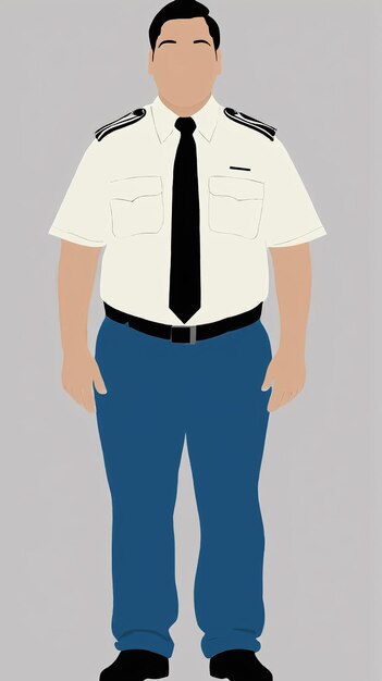 사진 미니멀리즘적 인 일러스트레이션 경찰 유니폼 을 입은 남자