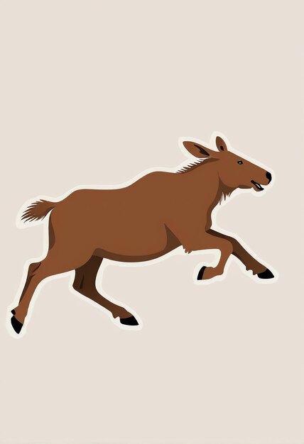 Photo minimalist illustration a donkey running in the wind