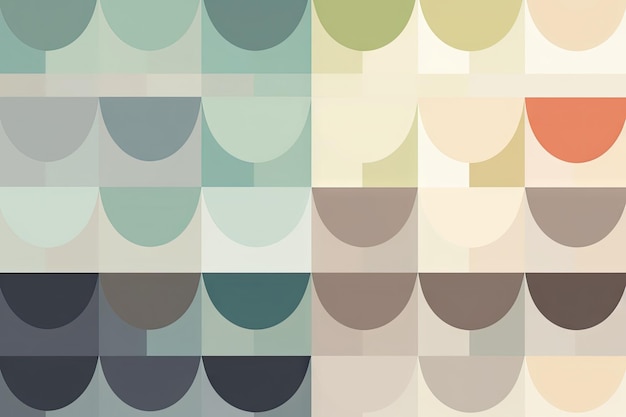 Photo minimalist illustration of a geometric pattern and palette created with generative ai