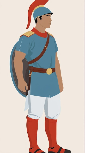 Minimalist illustration a man in a roman costume ipad case