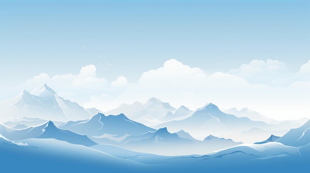 Minimalist Illustration Of Snowcovered Jura Mountains