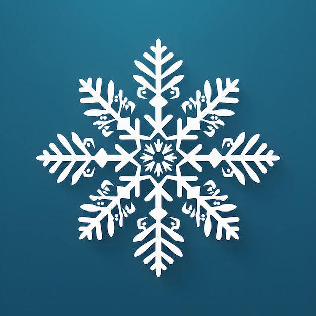 Minimalist illustration of snowflake on colored background