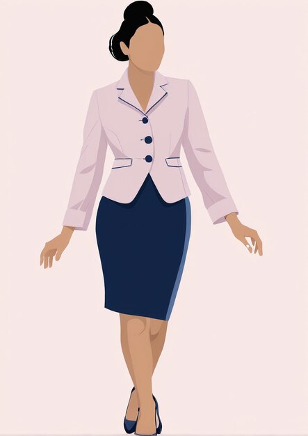 Photo minimalist illustration a woman in a business suit and heels