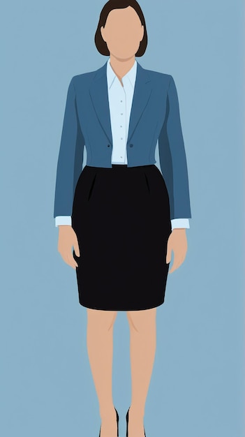 Photo minimalist illustration a woman in a business suit and heels