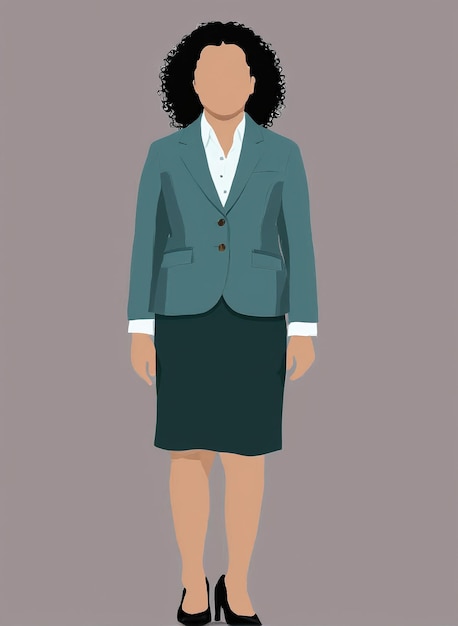 Photo minimalist illustration a woman in a business suit ipad case