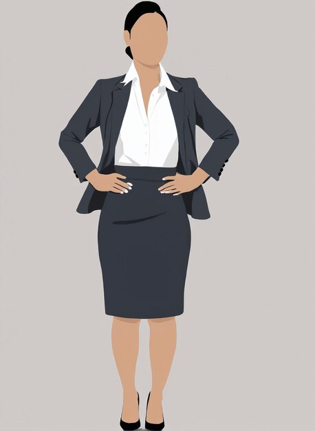 Photo minimalist illustration a woman in a business suit