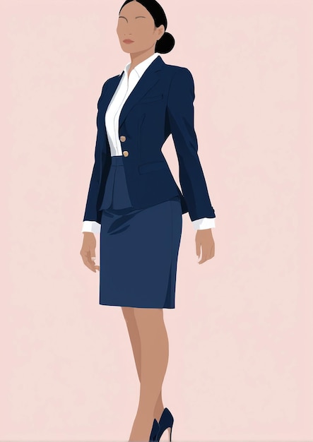 Photo minimalist illustration a woman in a business suit
