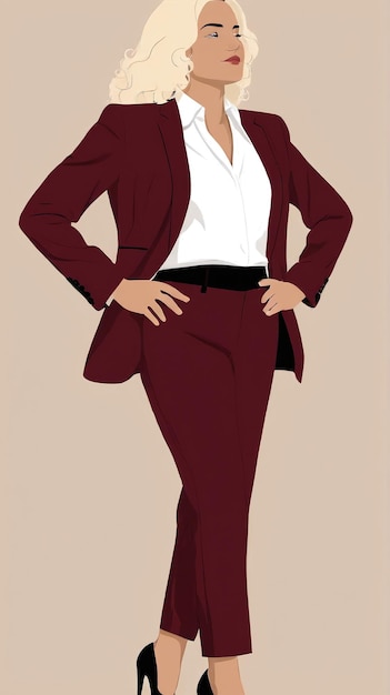 Photo minimalist illustration a woman in a suit and heels