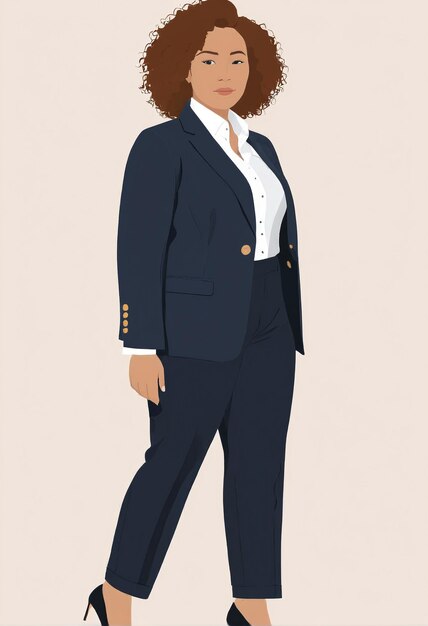 Photo minimalist illustration a woman in a suit and heels