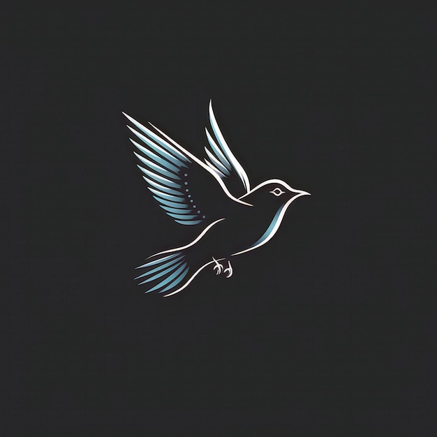 Minimalist Image Of Bird In Flight Logo Generative AI