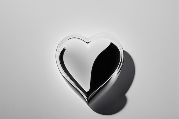 Photo minimalist image portraying a small heart with emphasis on a transparent setting