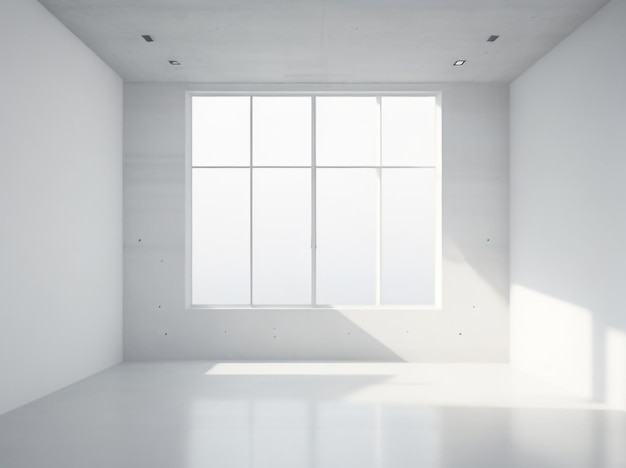 Minimalist Industrial Space Empty Room with Concrete Walls and Floor