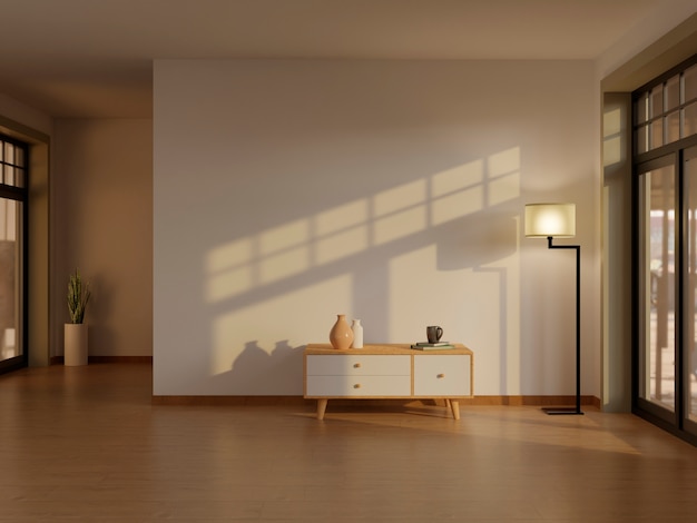 Photo minimalist interior 3d rendering