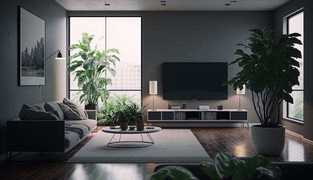 Minimalist Interior design Ai generative