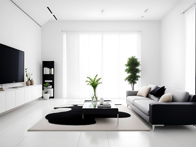 Minimalist interior design of modern living room ai generate